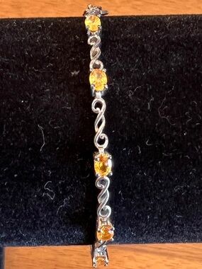 Tanzanian Mandarin Garnet Sterling Silver Bracelet